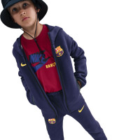 Nike FC Barcelone Tech Fleece Pantalon de Jogging 2025-2026 Enfants Mauve Foncé Doré