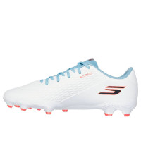 Skechers SKX_2 Club Gazon Naturel Artificiel Chaussures de Foot (MG) Blanc Bleu Orange