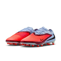 Nike Phantom 6 Low Elite Kunstgras Voetbalschoenen (AG) Lichtblauw Felrood Zwart