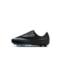 Nike Mercurial Vapor 16 Club Gazon Naturel Gazon Artificiel Chaussures de Foot (MG) Tout-Petits Noir Bleu Clair