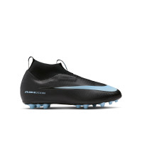 Nike Zoom Mercurial Superfly 10 Academy Gazon Artificiel Chaussures de Foot (AG) Enfants Noir Bleu Clair