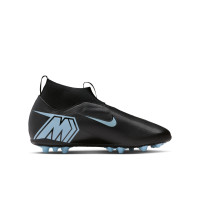 Nike Zoom Mercurial Superfly 10 Academy Gazon Artificiel Chaussures de Foot (AG) Enfants Noir Bleu Clair