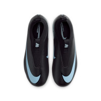 Nike Zoom Mercurial Superfly 10 Academy Gazon Artificiel Chaussures de Foot (AG) Enfants Noir Bleu Clair