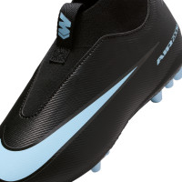 Nike Zoom Mercurial Superfly 10 Academy Gazon Artificiel Chaussures de Foot (AG) Enfants Noir Bleu Clair