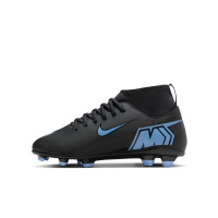 Nike Mercurial Superfly 10 Club Gazon Naturel Gazon Artificiel Chaussures de Foot (MG) Enfants Noir Bleu Clair