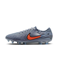 Nike Tiempo Legend 10 Elite Gazon Naturel Chaussures de Foot (FG) Bleu Clair Rouge Vif Noir