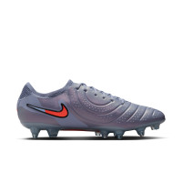 Nike Tiempo Legend 10 Elite Crampons Vissés Chaussures de Foot (SG) Anti-Clog Bleu Clair Rouge Vif Noi