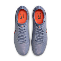 Nike Tiempo Legend 10 Elite Crampons Vissés Chaussures de Foot (SG) Anti-Clog Bleu Clair Rouge Vif Noi