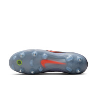 Nike Tiempo Legend 10 Elite Crampons Vissés Chaussures de Foot (SG) Anti-Clog Bleu Clair Rouge Vif Noi