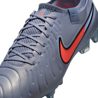 Nike Tiempo Legend 10 Elite Crampons Vissés Chaussures de Foot (SG) Anti-Clog Bleu Clair Rouge Vif Noi