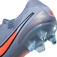 Nike Tiempo Legend 10 Elite Crampons Vissés Chaussures de Foot (SG) Anti-Clog Bleu Clair Rouge Vif Noi
