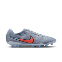 Nike Tiempo Legend 10 Pro Kunstgras Voetbalschoenen (AG) Lichtblauw Felrood Zwart
