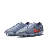 Nike Tiempo Legend 10 Pro Kunstgras Voetbalschoenen (AG) Lichtblauw Felrood Zwart