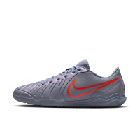 Nike Tiempo Legend 10 Club Chaussures de Foot en Salle (IN) Bleu Clair Rouge Vif Noir