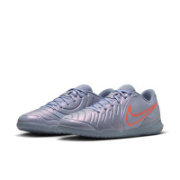Nike Tiempo Legend 10 Club Chaussures de Foot en Salle (IN) Bleu Clair Rouge Vif Noir
