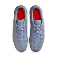 Nike Tiempo Legend 10 Club Chaussures de Foot en Salle (IN) Bleu Clair Rouge Vif Noir