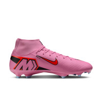 Nike Zoom Mercurial Superfly 10 Academy Gras / Kunstgras Voetbalschoenen (MG) Roze Felrood Lichtblauw