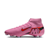 Nike Zoom Mercurial Superfly 10 Academy Gras / Kunstgras Voetbalschoenen (MG) Roze Felrood Lichtblauw