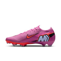 Nike Zoom Mercurial Vapor 16 Elite Gras Voetbalschoenen (FG) Roze Felrood Lichtblauw