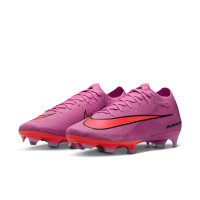 Nike Zoom Mercurial Vapor 16 Elite Gras Voetbalschoenen (FG) Roze Felrood Lichtblauw