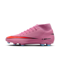 Nike Mercurial Superfly 10 Club Gazon Naturel Gazon Artificiel Chaussures de Foot (MG) Rose Rouge Vif Bleu Clair