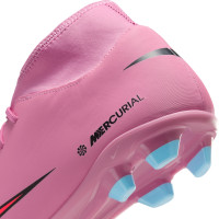 Nike Mercurial Superfly 10 Club Gazon Naturel Gazon Artificiel Chaussures de Foot (MG) Rose Rouge Vif Bleu Clair