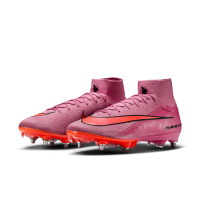 Nike Zoom Mercurial Superfly 10 Elite Crampons Vissés Chaussures de Foot (SG) Rose Rouge Vif Bleu Clair