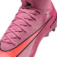 Nike Zoom Mercurial Superfly 10 Elite Crampons Vissés Chaussures de Foot (SG) Rose Rouge Vif Bleu Clair
