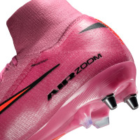 Nike Zoom Mercurial Superfly 10 Elite Crampons Vissés Chaussures de Foot (SG) Rose Rouge Vif Bleu Clair
