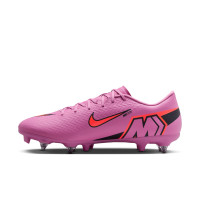 Nike Zoom Mercurial Vapor 16 Academy IJzeren-Nop Voetbalschoenen (SG) Anti-Clog Roze Felrood Lichtblauw