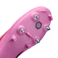 Nike Zoom Mercurial Vapor 16 Academy IJzeren-Nop Voetbalschoenen (SG) Anti-Clog Roze Felrood Lichtblauw