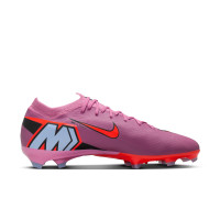 Nike Zoom Mercurial Vapor 16 Pro Gras Voetbalschoenen (FG) Roze Felrood Lichtblauw
