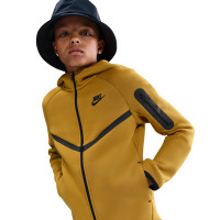 Survêtement polaire Nike Sportswear Tech à fermeture éclair intégrale pour enfants, jaune foncé et noir
