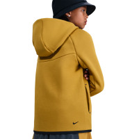 Survêtement polaire Nike Sportswear Tech à fermeture éclair intégrale pour enfants, jaune foncé et noir