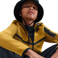 Survêtement polaire Nike Sportswear Tech à fermeture éclair intégrale pour enfants, jaune foncé et noir