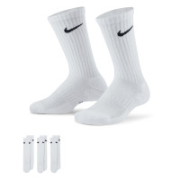 Chaussettes de sport Nike Everyday Cushioned Crew, lot de 3, pour Enfants, blanches et noires