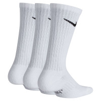Chaussettes de sport Nike Everyday Cushioned Crew, lot de 3, pour Enfants, blanches et noires