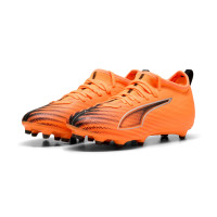 PUMA Ultra 6 Match Gazon Naturel Artificiel (MG) Enfants Orange Noir Argenté
