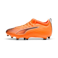 PUMA Ultra 6 Match Gazon Naturel Artificiel (MG) Enfants Orange Noir Argenté