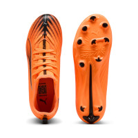 PUMA Ultra 6 Match Gazon Naturel Artificiel (MG) Enfants Orange Noir Argenté