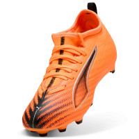 PUMA Ultra 6 Match Gazon Naturel Artificiel (MG) Enfants Orange Noir Argenté