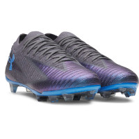 Under Armour Shadow Elite 3 Gazon Naturel Chaussures de Foot (FG) Gris Bleu Violet