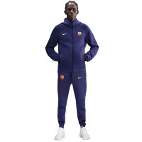 Nike FC Barcelona Tech Fleece Trainingspak Full-Zip 2025-2026 Donkerpaars Goud