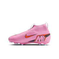 Nike Zoom Mercurial Superfly 10 Academy Gazon Naturel Artificiel Chaussures de Foot (MG) Enfants Rose Rouge Vif Bleu Clair