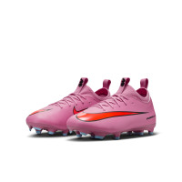 Nike Zoom Mercurial Vapor 16 Academy Gazon Naturel Artificiel Chaussures de Foot (MG) Enfants Rose Rouge Vif Bleu Clair