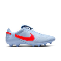 Nike Premier III Gazon Naturel Chaussures de Foot (FG) Bleu Clair Rouge Vif