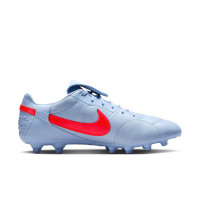 Nike Premier III Gazon Naturel Chaussures de Foot (FG) Bleu Clair Rouge Vif