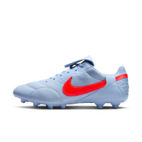 Nike Premier III Gazon Naturel Chaussures de Foot (FG) Bleu Clair Rouge Vif