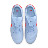 Nike Premier III Gazon Naturel Chaussures de Foot (FG) Bleu Clair Rouge Vif
