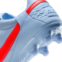 Nike Premier III Gazon Naturel Chaussures de Foot (FG) Bleu Clair Rouge Vif